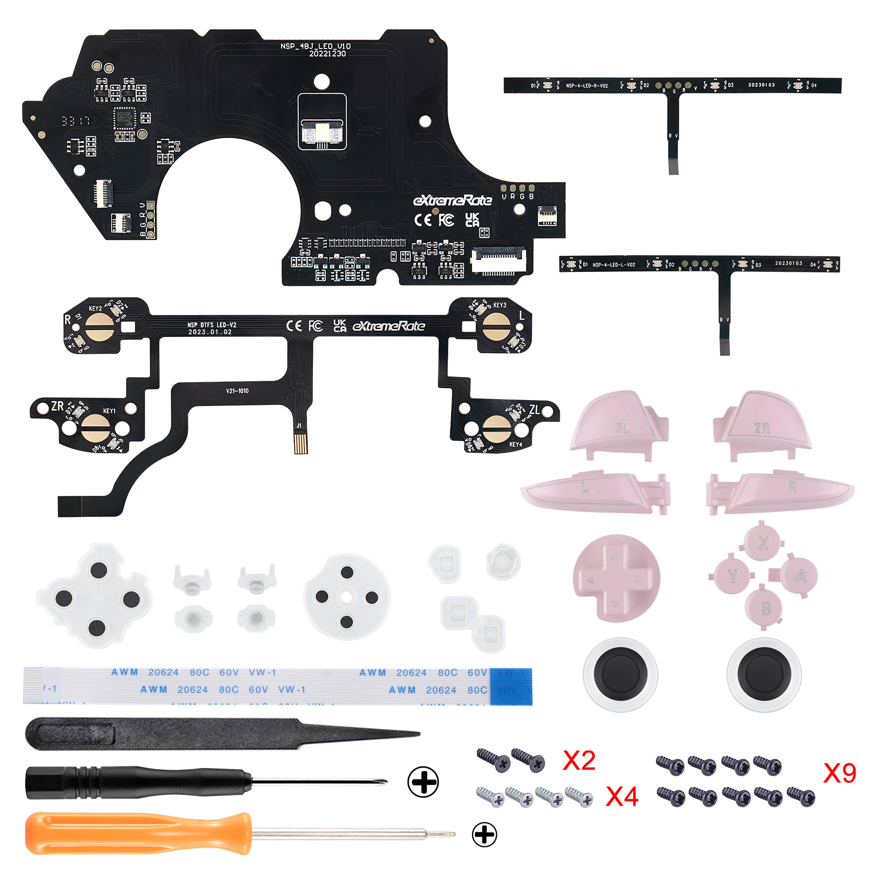 LED Kit With Cherry Blossoms Pink Button NSLED018
