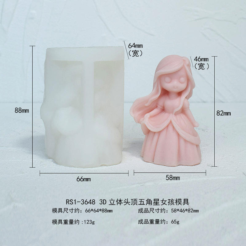 3648 3d frais généraux à cinq branches étoile fille moule