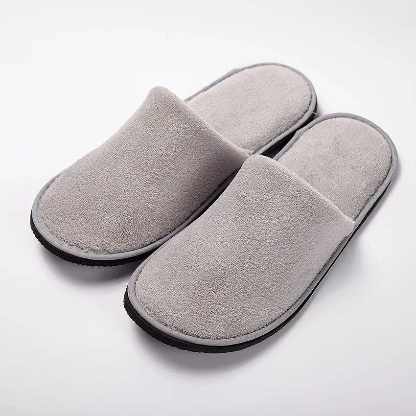 Terry Khăn Upper Closed Toe EVA Chống Trượt Duy Nhất Biểu Tượng Tùy Chỉnh Sang Trọng Spa Sleppers Dùng Một Lần Khách Sạn Dép 2020