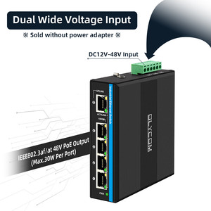Olycom DC12V ~ DC48V อินพุตกว้าง5พอร์ตสวิตช์อีเธอร์เน็ตกิกะบิตอีเธอร์เน็ต120วัตต์สำหรับงานอุตสาหกรรม
