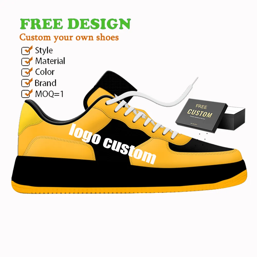 Custom Design Lakleer Rubber Sneakers Sport Heren Deportivos Zapatos De Hombre Casual Schoenen Custom Air Voor 1 Schoenen