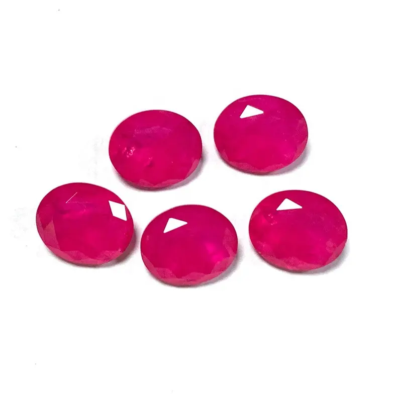 Brasil Hot Sale Loose Rose Ruby Tourmaline Fusion Stone Synthetic Crystal Oval Cut