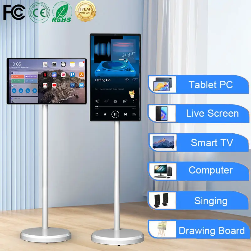 Fábrica al por mayor 21,5 pulgadas Tiktok fitness pantalla táctil portátil inteligente móvil televisores Tablet PC para niños