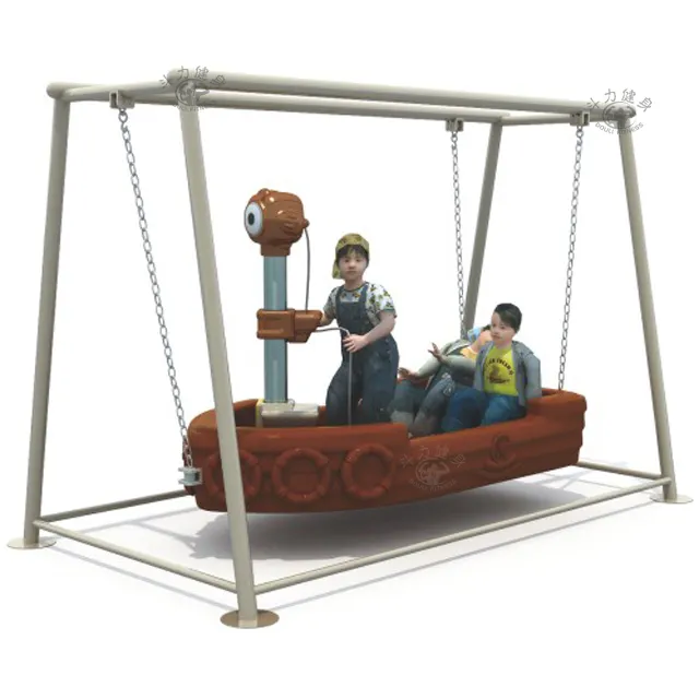 Sogno per bambini all'aperto grande tripla di plastica pirata nave altalena set gioco parco giochi attrezzature per bambini