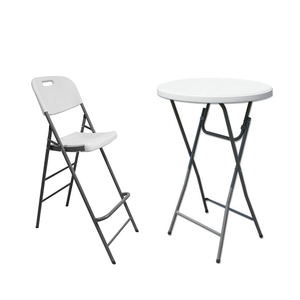 Sıcak satış yuvarlak plastik HDPE yüksek Top Bar masası ve sandalye seti fabrika çin - Product Image 1