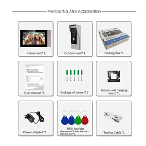 Moniteur d'interphone vidéo d'intérieur 7 pouces HD système d'interphone vidéo moniteur système d'entrée de porte - Product Image 4