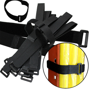 Ajuste las correas de gancho y bucle de sujeción con hebilla de correa Buck, hebilla de escalera para Bridas de cable de gancho y bucle ajustables