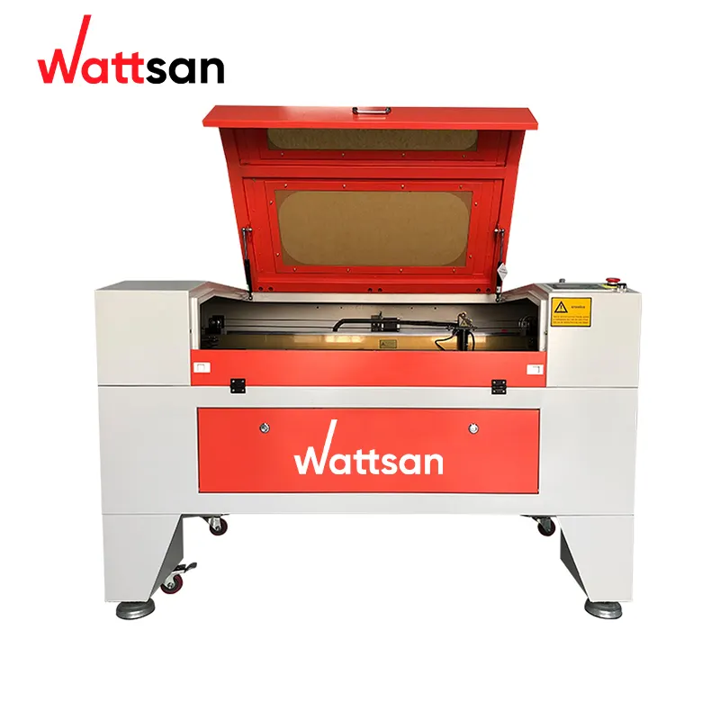 Wattsan máquina de gravação a laser co2, 6090lt reci 80w 100w co2 para corte de madeira couro mdf