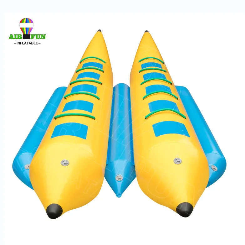 Tabung tiup perahu pisang rakit dapat ditarik tabung Trailer permainan air mengambang untuk dewasa peralatan olahraga air lainnya