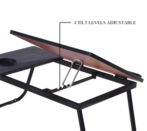 Mesa de ordenador portátil ajustable en ángulo multifunción, mesa de estudio, mesa de ordenador de madera para cama