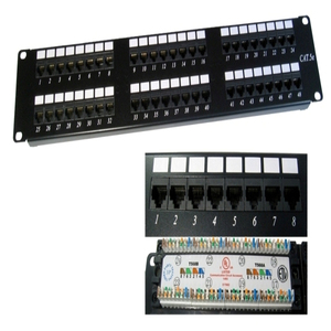 EXC high quality 19'' Cat5E CAT6 24 <strong>port</strong> 48 <strong>port</strong> blank <strong>patch</strong> <strong>panel</strong> with cable management RJ45 19 Inch 24 <strong>Port</strong> <strong>Patch</strong> <strong>Panel</strong> Used - Product Image 3