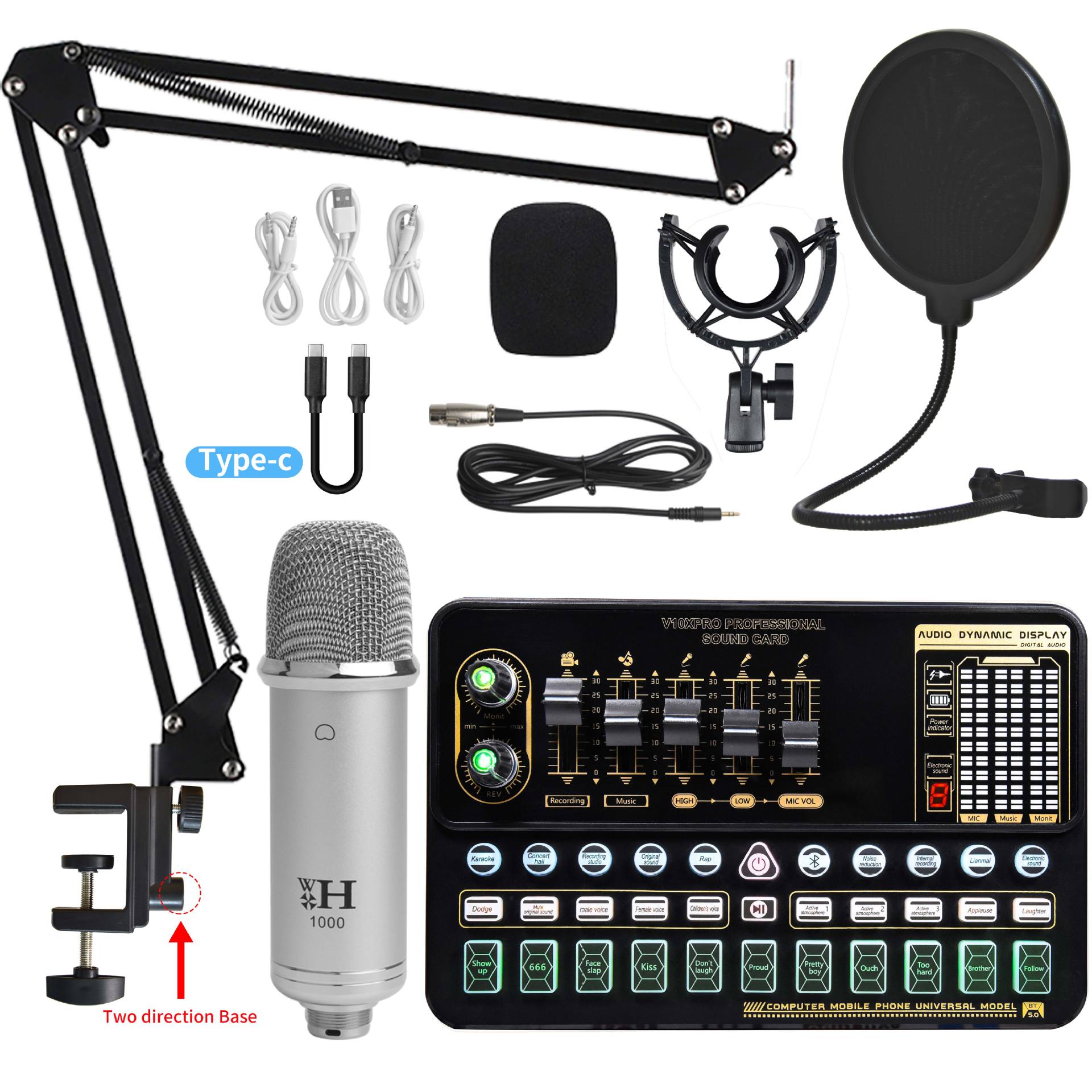 Silver-Silver WXH1000+V10xPro sound card set