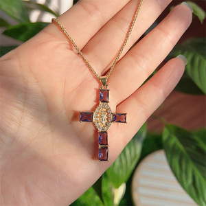 24K Fashion New Style <strong>Micro</strong> Copper Pendant <strong>Inlay</strong> Iced Out Zircon Multicolor Men Hip Hop Christian Jesus Cross Pendant Necklace - Product Image 6