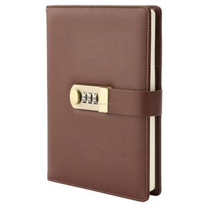 Nuovo arrivo 2025 2026 personalizzare marrone cuoio PU lucchetto diario bloccabile con bottone in metallo diario per ragazze - Product Image 1