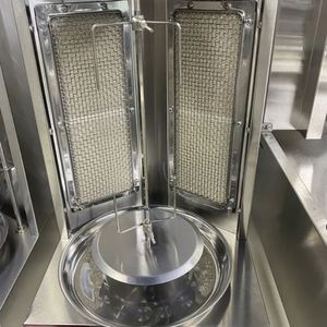 桌面肉制品商用燃气电动2合1自动旋转鸡肉串不锈钢沙威玛烧烤机 - Product Image 3