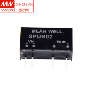 MEAN WELL SPUN02M-15 <strong>DC</strong>-<strong>DC</strong> Converter, 15V 0-134mA <strong>Output</strong>, 10.8-13.2V <strong>Input</strong>, High Isolation, Ideal for Telecom and Industrial - Product Image 1