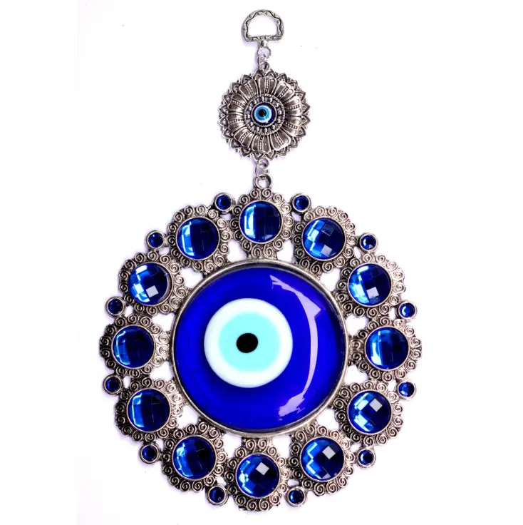 Gran oferta 2024, accesorios colgantes de pared de ojo del diablo, decoración colgante de coche, adornos nórdicos de ojo malvado azul turco