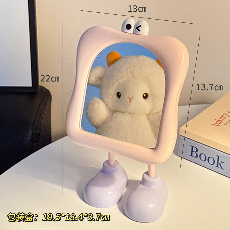 Miroir cosmétique rose grand pied