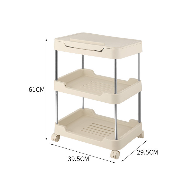 Cream White Three-Tier Shelf