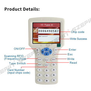 Copiadora/escritor/duplicador de tarjetas RFID de 125KHz, interfaces de comunicación NFC y USB, Material plástico, lector de tarjetas de identificación de frecuencia de 13,56 MHz