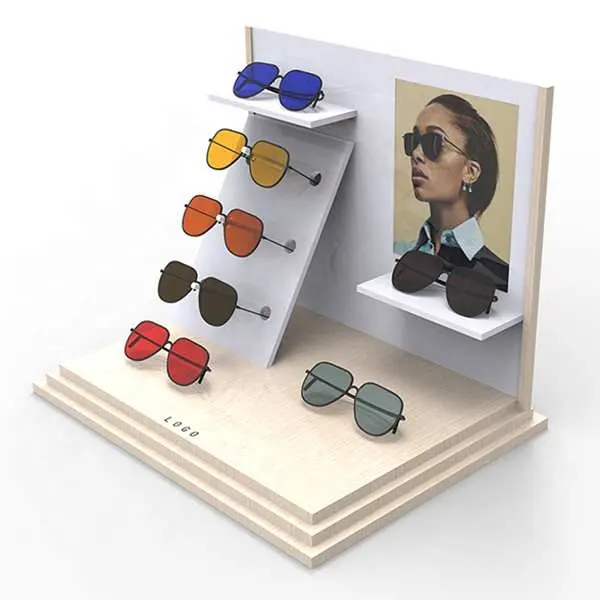 Benutzer definierte Acryl Brillen Luxus Arbeits platte Display Acryl Mehr schicht ige Sonnenbrillen Tischst änder