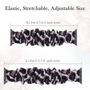 Eraysun Women Girl Custom Nylon Polyester Scrunchie for <strong>Apple</strong> Watch Series <strong>SE</strong> 7 6 5 <strong>4</strong> 3 2 1 Elastic Strap Smart Watch Bands - Product Image 3