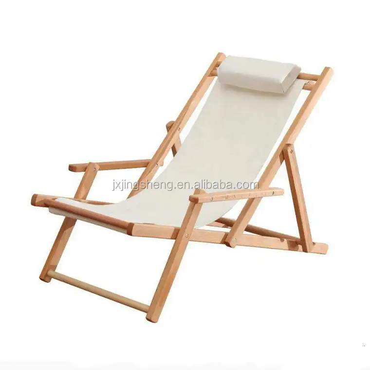 Sedia pieghevole in legno spiaggia Patio piscina sedia a sdraio laterale portatile KD lettino a sdraio personalizzato