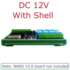 DC 12V 24V 8ch İşlevli gecikme zamanlayıcı anahtarlama paneli RS485 PLC IO genişleyen kalkan modülü Arduino NANO V3.0 için
