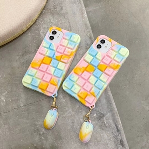 有趣的3D键盘彩虹手机壳，适用于<span class=keywords><strong>iphone</strong></span> 13 12 Pro Max 11 6 7 8 Plus迷你XR <span class=keywords><strong>X</strong></span> XS硅胶保护套