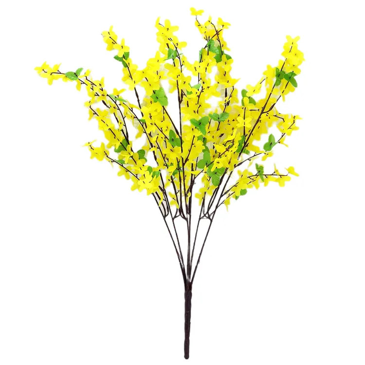 HYC01 домашний декор, искусственные листья, шелк, зимний жасмин, жасмин, желтые цветы, Буш, искусственный весенний цветок