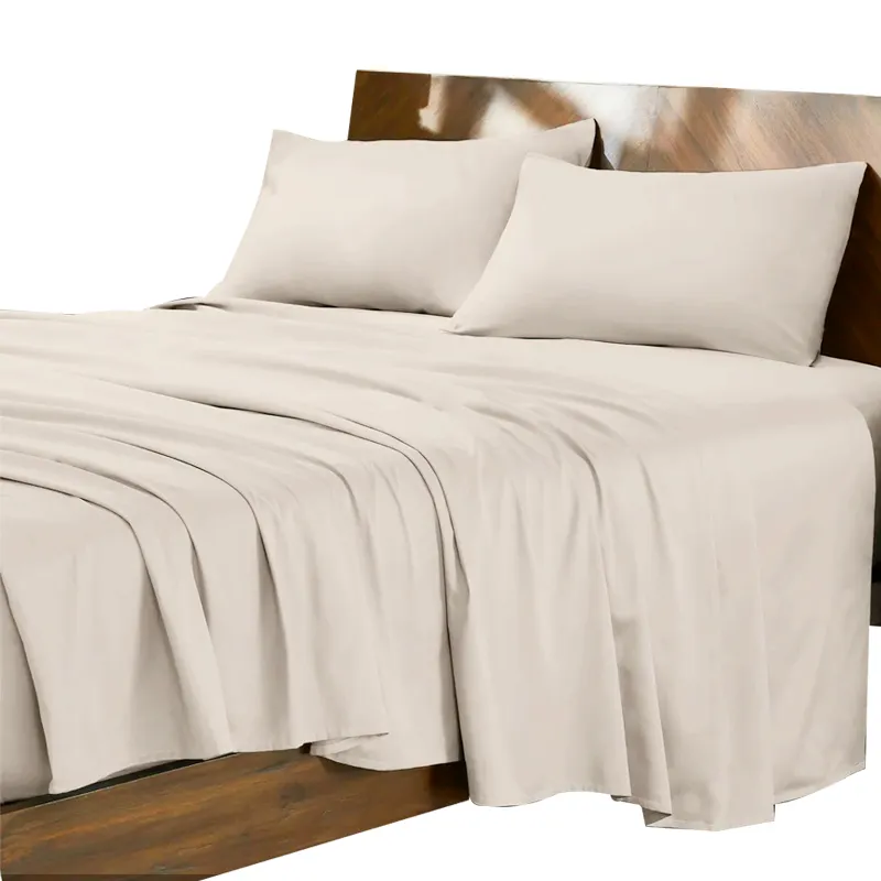 Linge de lit en coton à longues fibres d'hôtel de luxe des années 60 ensemble de drap-housse de lit brodé taille Queen