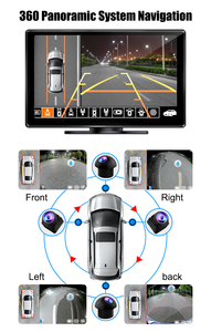 360 cámara de respaldo de marcha atrás SISTEMA DE Sensor de estacionamiento 9 pulgadas IPS portátil Carplay Android Auto GPS Monitor de navegación - Product Image 2