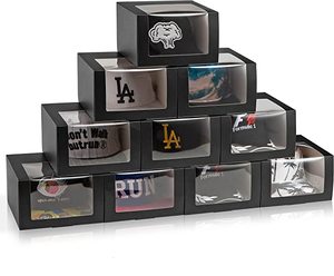 <strong>Custom</strong> Paper Fold Packing <strong>Box</strong> Hat Storage Container Black Gift Boxes <strong>With</strong> <strong>Window</strong> <strong>Display</strong> <strong>Box</strong> for Baseball Dad Billed Trucker Hat - Product Image 1