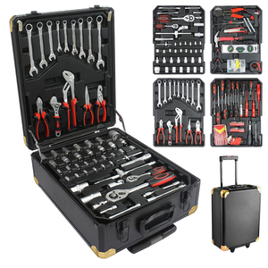 带181件工具的工具箱，带滚动工具箱的铝制工具包，家用/汽车修理工具套件 - Product Image 2