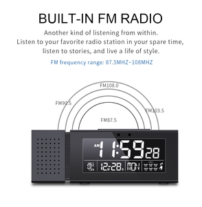 LED-Anzeige Zeit kalender Tisch uhr Alarm Thermometer Hygrometer mit FM Radio Nachtlicht uhr - Product Image 4