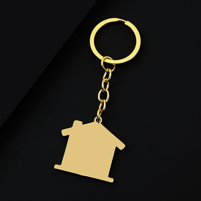 Porte-clés doré avec trou extérieur de 375355 mm.