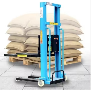 マテリアルハンドリングツールパレットフォークリフト1000kg500kg手動フォークリフトスタッカー1.6mリフト高さ油圧手動ハンドスタッカー - Product Image 1