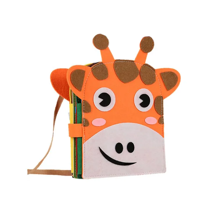 Nuovo Design Montessori divertente giraffa sentito occupato bordo bambini sentito tranquillo libro giocattolo per bambini 3D tessuto occupato libro per ragazzi e ragazze libro tranquillo