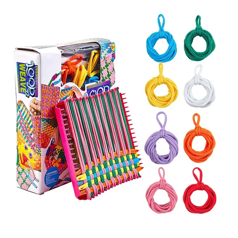 Preschool Educational Toys Pan Stand Loom Rings Kit DIY Refill Elastic Potholder Loops Art Crafts Kids Weaving Loom