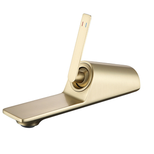 Trung Quốc Nhà sản xuất Brushed vàng brass nước vòi xử lý đơn Wall Mount Basin tắm vòi nước bồn rửa - Product Image 1