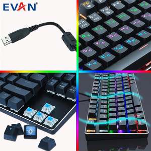 Teclado mecánico para ordenador portátil, 87 teclas, resistente al agua, RGB, con función multimedia
