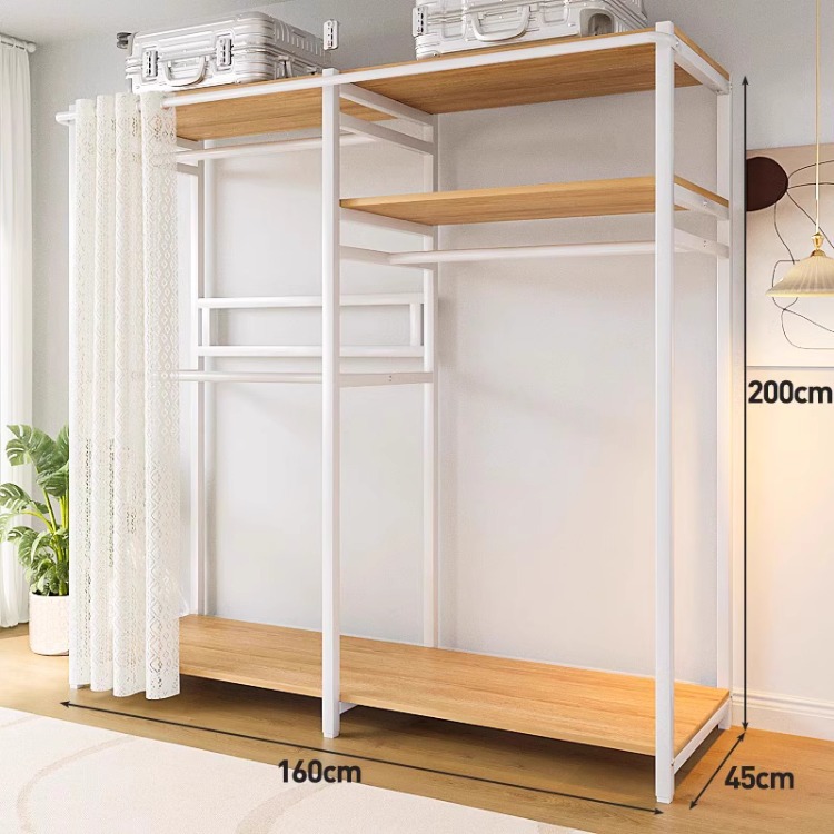 160*45*200-white frame steel and wood combination