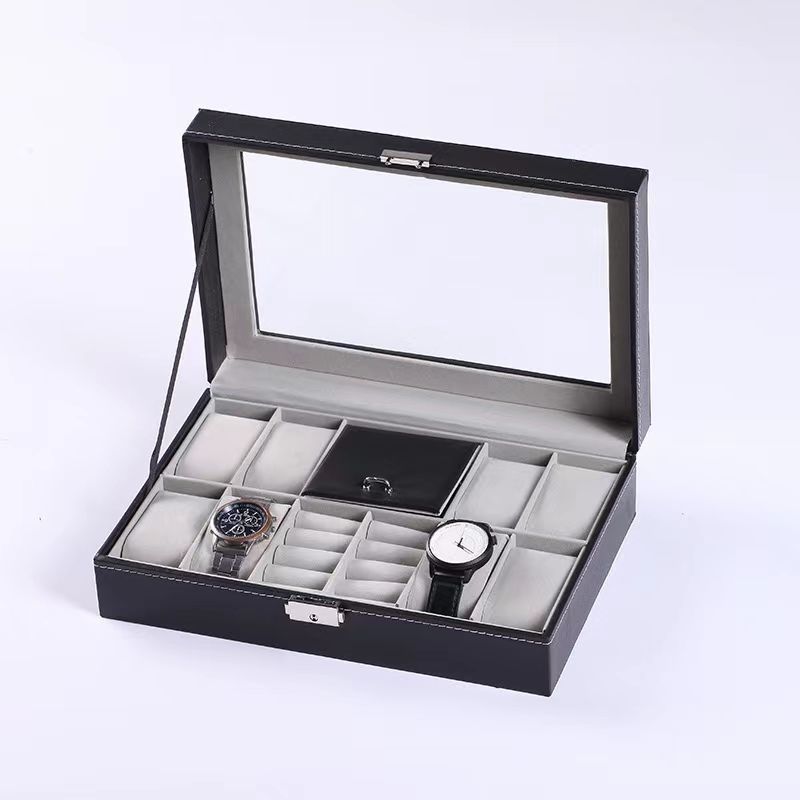 82-bit windowed watch box, gray - quality control