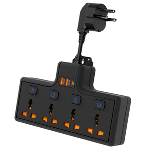 マルチチャンネル3ピンプラグAC電源ボード、マルチプロテクションプラグソケット2 USB + 1 USB C 3ポート出力拡張 - Product Image 1