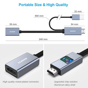 BENFEI HDMI-DisplayPortアダプター、PCグラフィックスカードラップトップPS5 Xbox One(360) と互換性のあるHDMIソース-DisplayPortモニター - Product Image 5