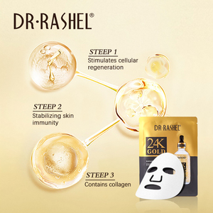 DR RASHEL için 24K altın Radiance Anti-Aging yüz maskesi fabrika kaynağı Mineral özü levha maskesi penetrasyon hidrasyon kollajen - Product Image 3
