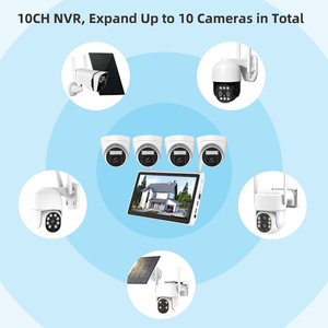 <strong>Security</strong> <strong>Camera</strong> NVR <strong>System</strong> 4Pcs Night Vision WiFi Surveillance Cameras With10&quot; LCD Monitor Two-Way Audio
