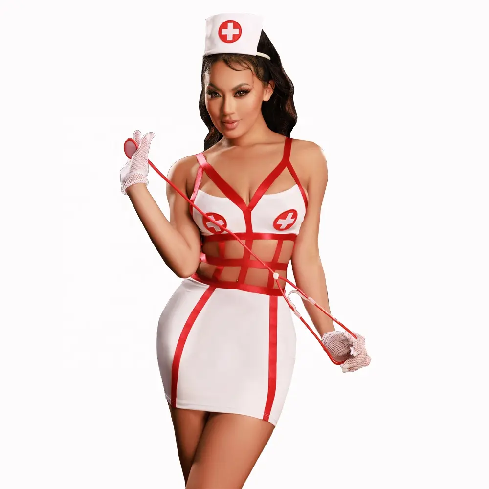 Vendita calda Sexy infermiere bianco uniforme vestito erotico biancheria intima babydoll ragazza carina Sexy Cosplay Costume per cure infermieristiche per feste