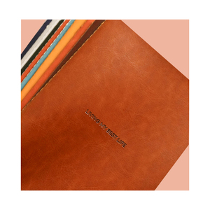 Bloc de notas cosido con diseño minimalista, cuadernos de cuero PU de escritura de ejercicio de estudiante con cuadrícula de cubierta suave personalizada