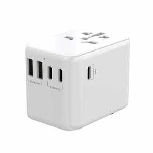 Adattatore spina di alimentazione Multi porta spina elettrica tipo C 5 porte USB adattatore di ricarica rapida per 150 paesi - Product Image 1
